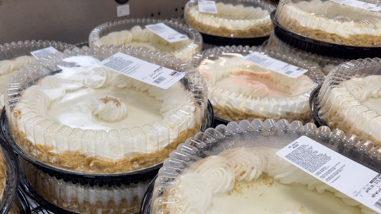 Stacked Costco key lime pies