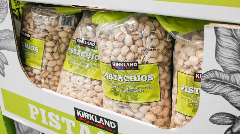 Packages of Kirkland Signature pistachios