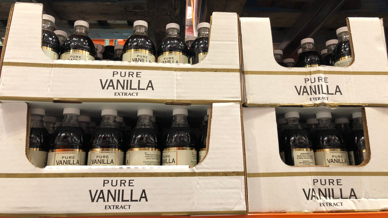 Bottles of Kirkland Signature vanilla extract