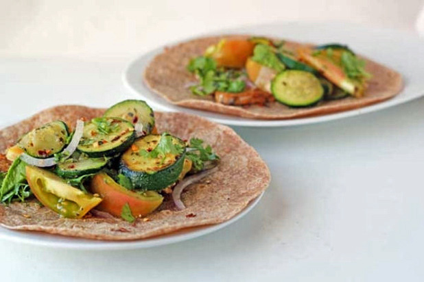 Spicy Zucchini and Tomato Tacos