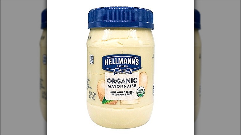 Jar of Hellman's organic mayonnaise