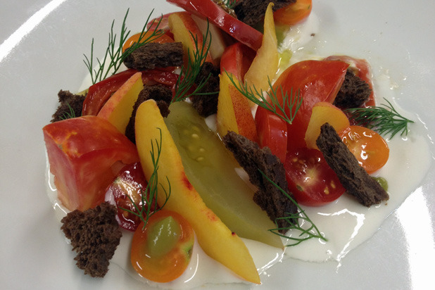 4. Tomato Salad with Pickled Green Tomatoes