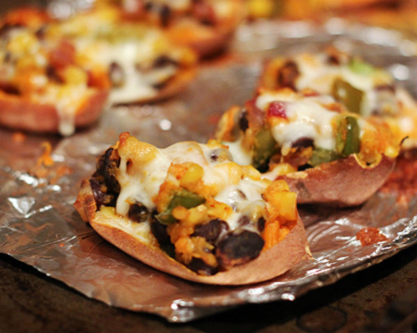 Southwest-Stuffed Sweet Potato Skins