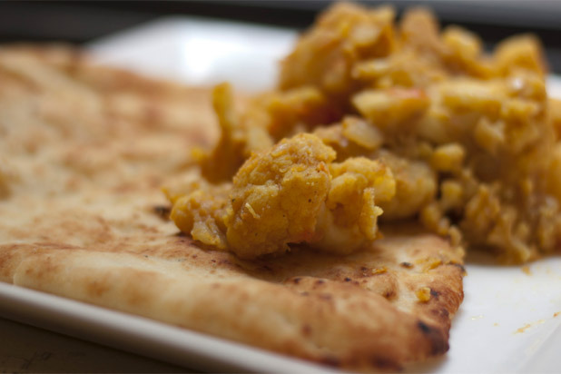 Curried Cauliflower and Naan