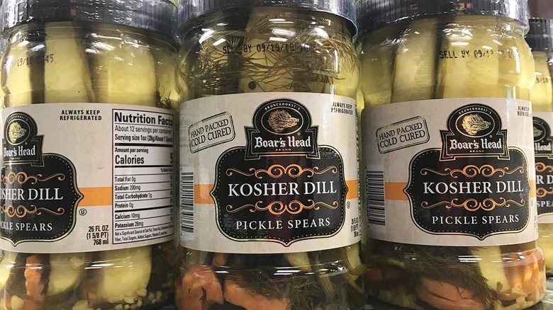 jars of Boar's Head pickles