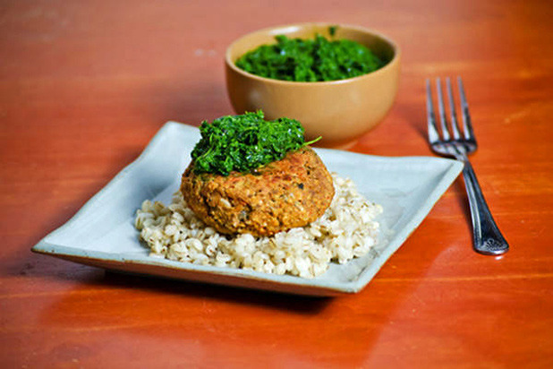 Red Lentil Burgers with Kale Pesto