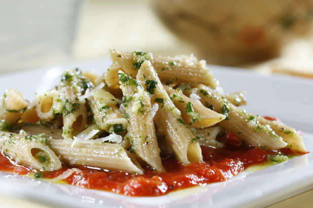 Barilla Whole-Grain Penne with Arugula Pesto