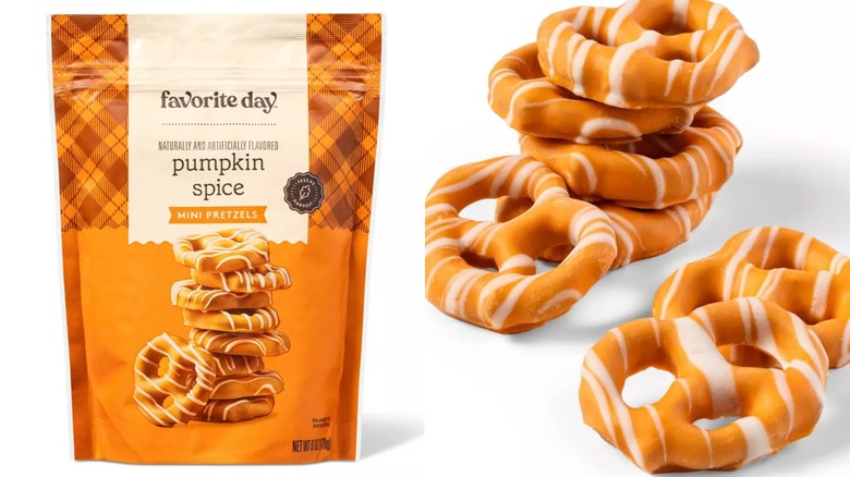 Pumpkin spice iced pretzels