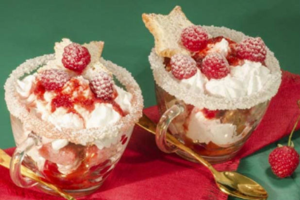 Robert Irvine's Raspberry Porter Trifle with Chocolate Ganache and Whipped Cream Recipe