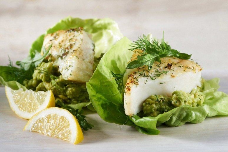 Dilled Alaska Cod Burgers With Avocado Spread 