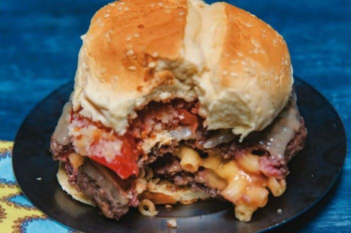 Mac and Cheese-Stuffed Burgers