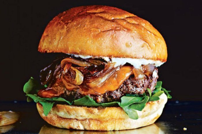 Cheddar Cheeseburger With Caramelized Shallots