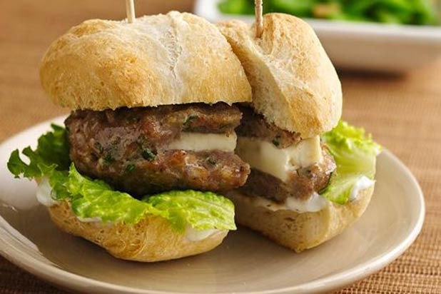 49. Mini Greek Turkey Burgers with Cucumber Sauce 