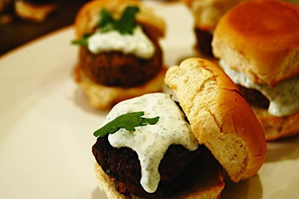 46. Chickpea Burger with Mint Raita