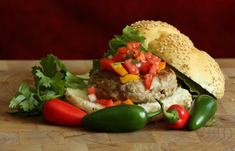 Curry Chicken Burgers with Grape Tomato Chutney