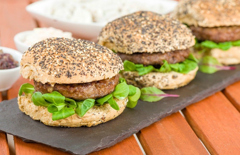 Smoky Lamb Burgers with Mint-Chile Pickled Cucumbers