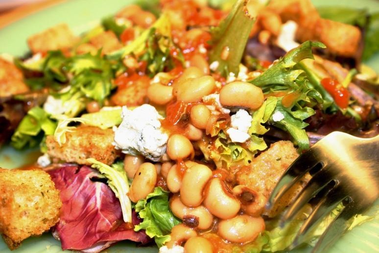 Mixed Green Mesclun Salad With Black-Eyed Pea Vinaigrette