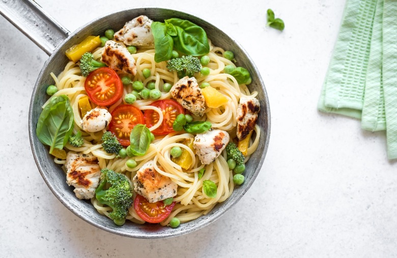 Chicken Pasta Primavera Salad With Parmesan Vinaigrette