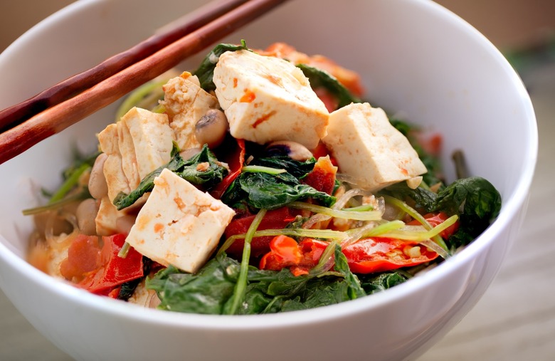 Chinese Tofu Chopped Salad With Orange Sesame Miso Dressing