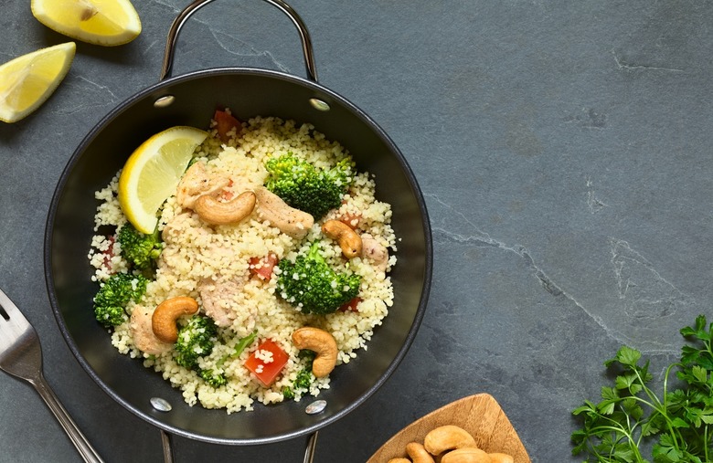 Mandarin Chicken With Giant Couscous and Charred Broccoli