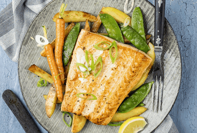 Herbed Steelhead Trout With Fried Carrots