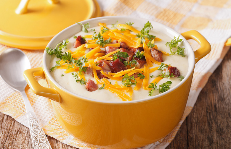 Hearty Potato, Cheddar, and Bacon Soup