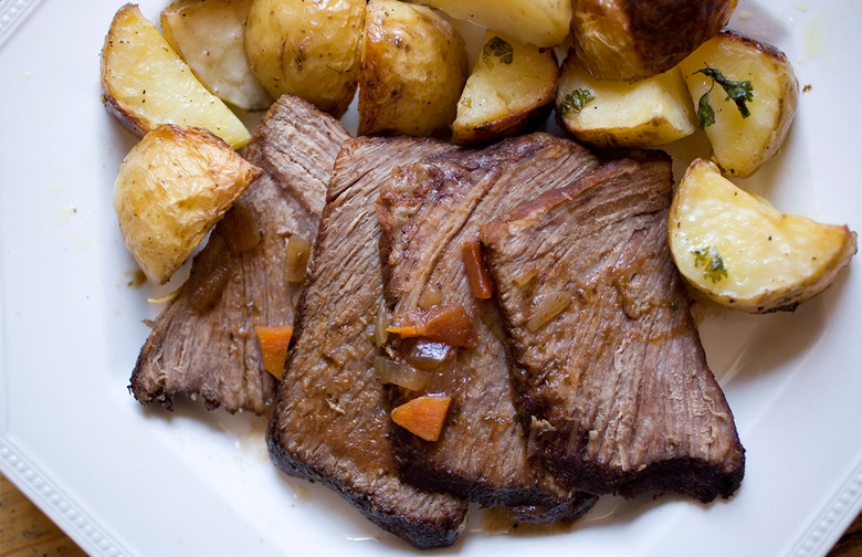 Slow-Cooker Coffee-Braised Brisket With Potatoes and Carrots