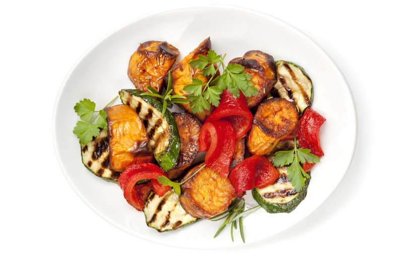 Grilled Potato Salad With Basil, Blue Cheese, and Tomatoes