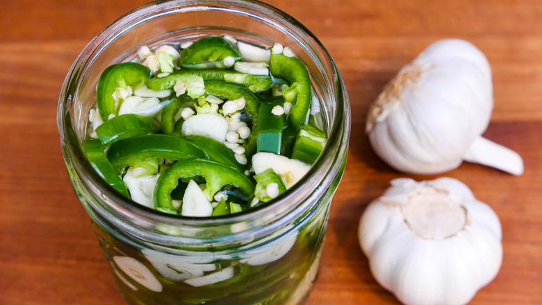 Quick Pickled Garlic Jalapeños