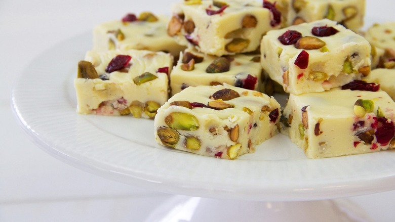 Vanilla White Chocolate Pistachio Fudge