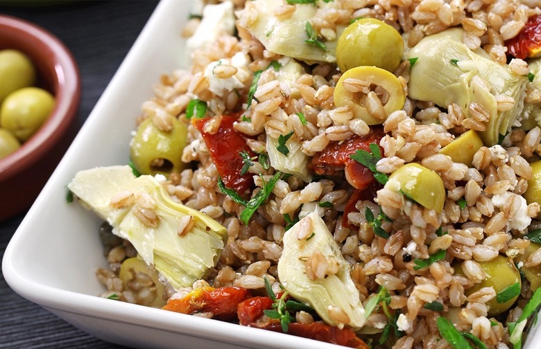 Farro With Artichokes and Herb Salad 