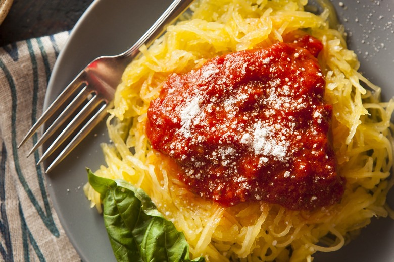 Roasted Spaghetti Squash With Tomato Sauce