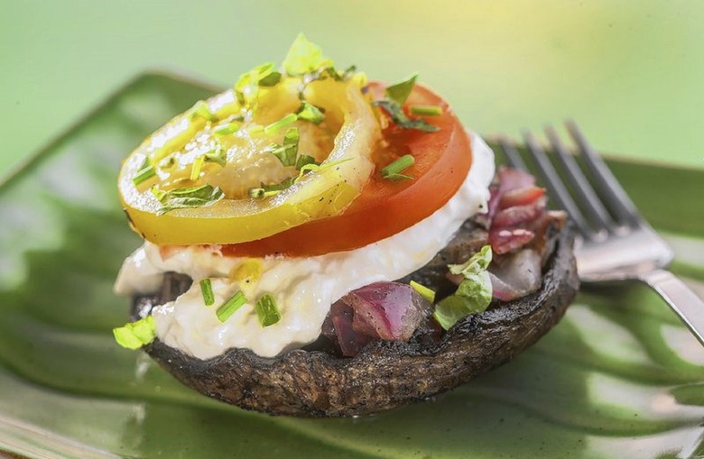 Lemon Grilled Portobellos With Burrata and Tomatoes