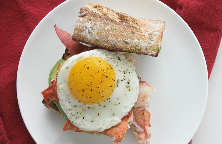 Lobster, Egg and Avocado Breakfast Sandwich