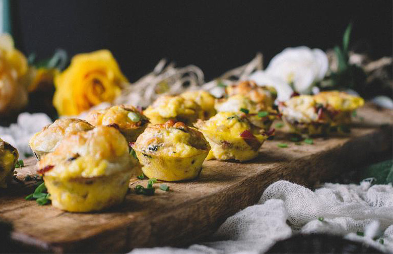 Mini Quiches With Chives, Shallots and Turkey Bacon