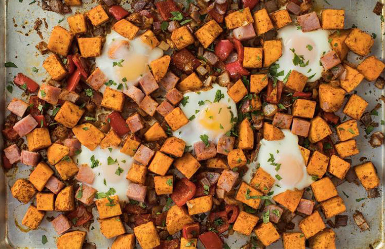 Baked Eggs and Sweet Potato Hash