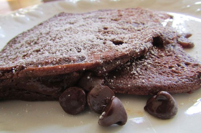 Fluffy Chocolate Banana Pancakes