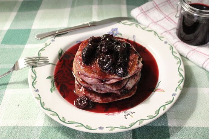 Sweet Cherry Syrup and Cherry Pancakes