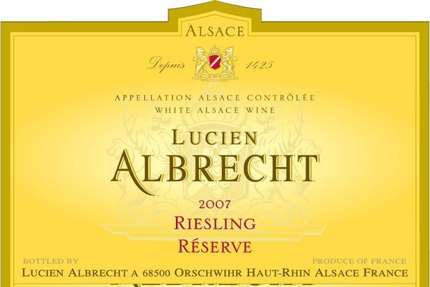 May 5: Lucien Albrecht Alsace Riesling Reserve; Alsace, France; $17