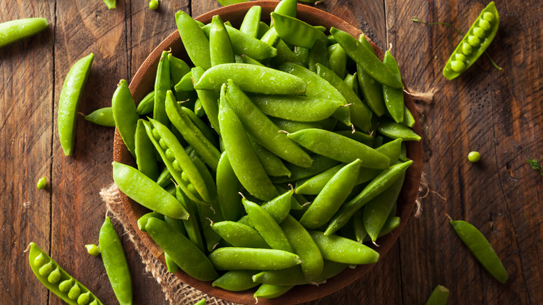 Bowl of sugar snap peas