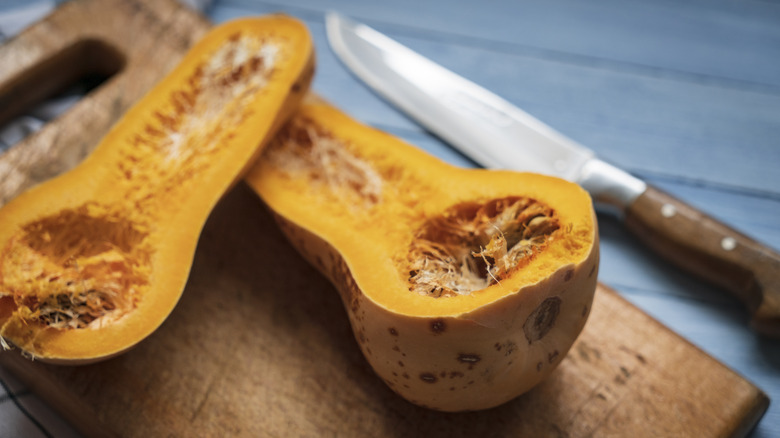 Squash on cutting board