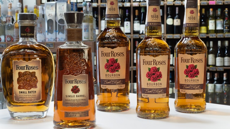 various Four Roses whiskey bottles