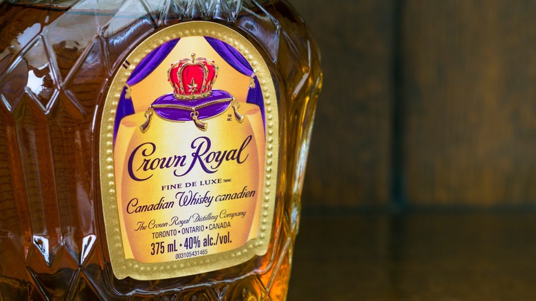 Crown Royal whisky bottle