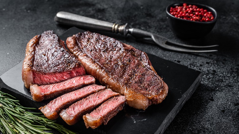 Sliced sirloin steak