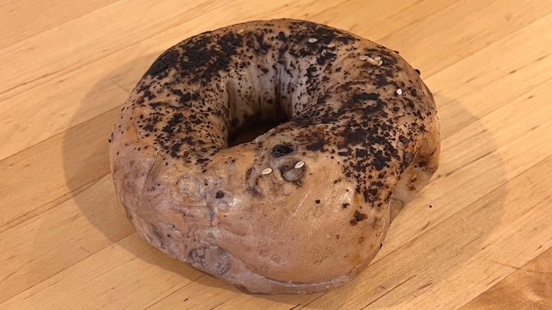 Oreo bagel on table