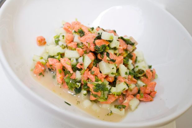 Spicy Cucumber-Salmon Ceviche