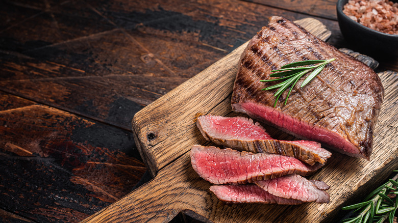 Sliced flank steak