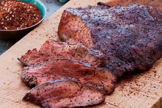 Cedar-Grilled Flat Iron Steaks with Coffee Rub Recipe