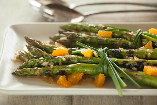 Grilled Asparagus Bundles with Dijon-Orange Vinaigrette Recipe