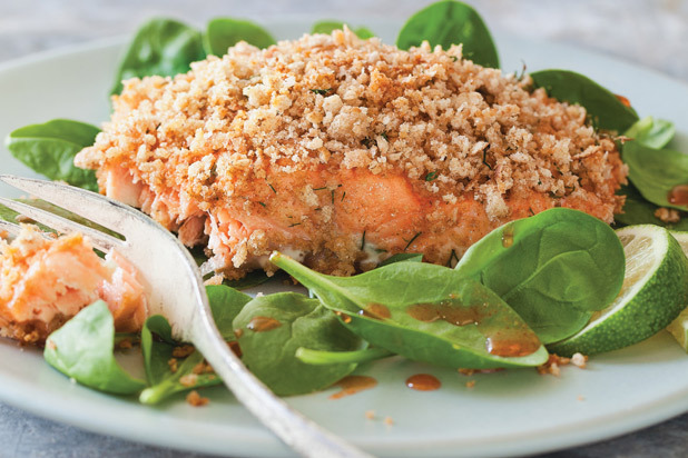 Crunchy Baked Ginger-Dill Salmon